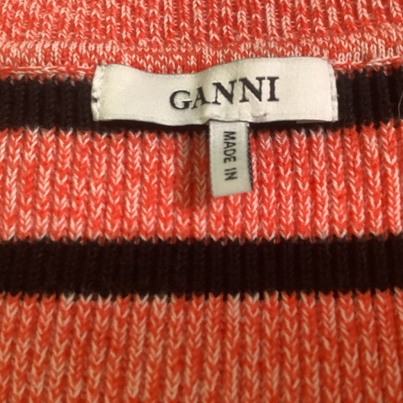 Ganni Striped Knit Sweater Pink & Black | Size XS - Picture 6 of 11